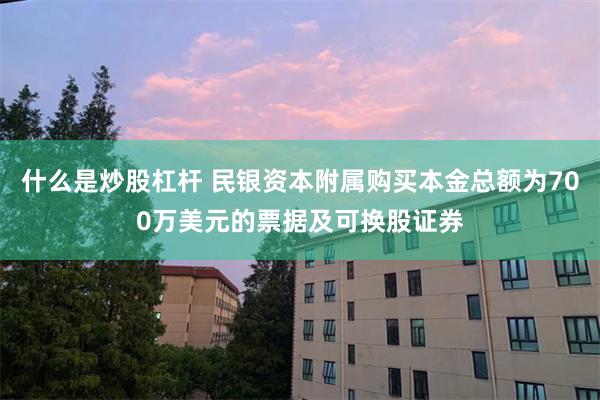 什么是炒股杠杆 民银资本附属购买本金总额为700万美元的票据及可换股证券