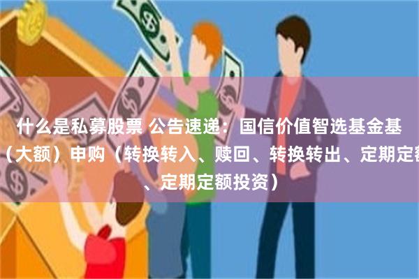 什么是私募股票 公告速递：国信价值智选基金基金暂停（大额）申购（转换转入、赎回、转换转出、定期定额投资）