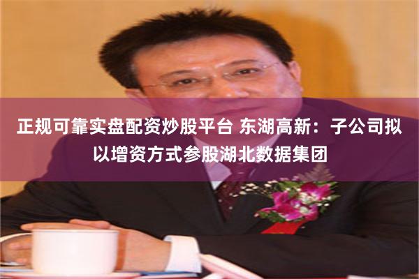 正规可靠实盘配资炒股平台 东湖高新：子公司拟以增资方式参股湖北数据集团