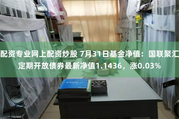 配资专业网上配资炒股 7月31日基金净值：国联聚汇定期开放债券最新净值1.1436，涨0.03%