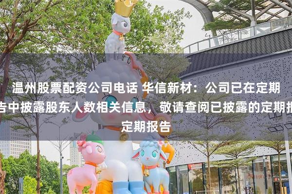 温州股票配资公司电话 华信新材：公司已在定期报告中披露股东人数相关信息，敬请查阅已披露的定期报告