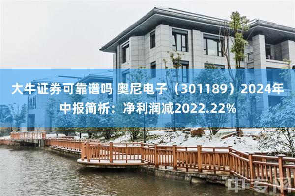 大牛证券可靠谱吗 奥尼电子（301189）2024年中报简析：净利润减2022.22%