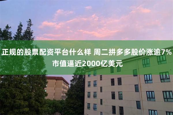 正规的股票配资平台什么样 周二拼多多股价涨逾7% 市值逼近2000亿美元