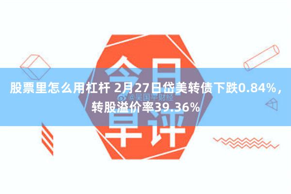 股票里怎么用杠杆 2月27日岱美转债下跌0.84%，转股溢价率39.36%